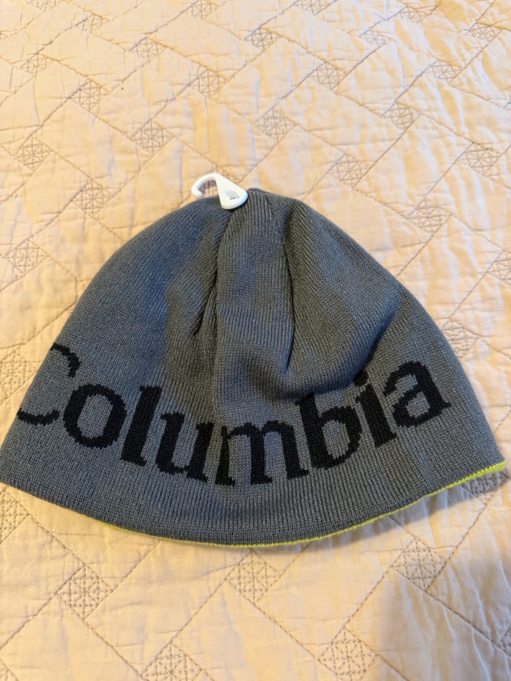 Columbia Gray Knit Beanie with Black Logo